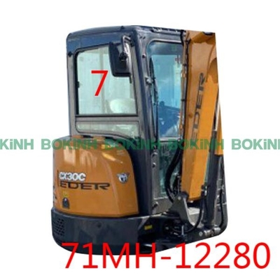 71MH-12280 현대 굴삭기 창문 대체 우측면 위치 NO.7 템퍼드 글라스