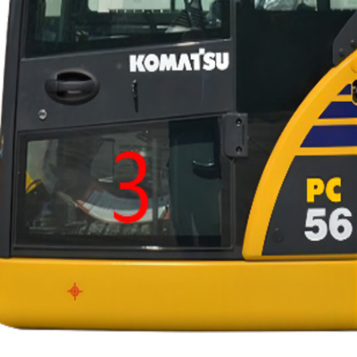 OEM 코마츠 PC6-7 PC56 택시 유리는 문 아래쪽 번호. 3 창문 대체를 남겼습니다