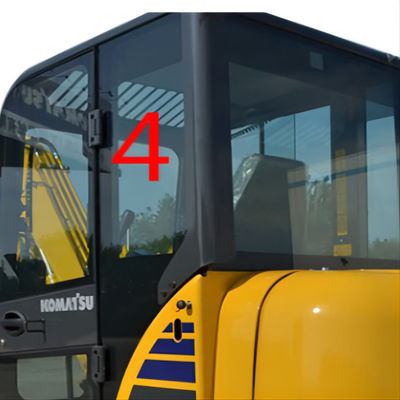 Temperature Resistant PC56-7 PC56 Excavator Window Glass Cab Back Left Side Position NO.4